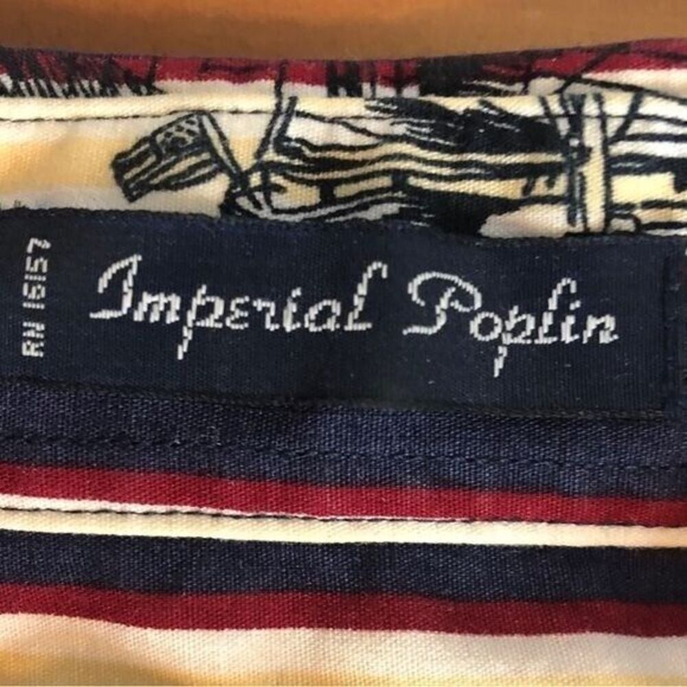 Salty Dog Gant Men's Medium Navy Yellow‎ Striped Nautical Sailing Short Sleeve - Picture 11 of 16